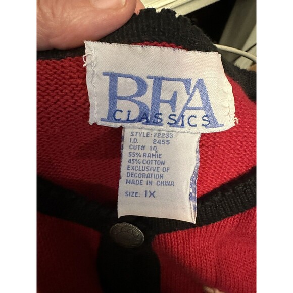 BFA 1X Cardigan, embroidered flowers, multicolored, arty, art to wear, classic - Picture 8 of 8